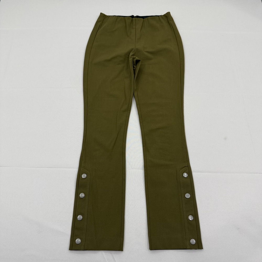 Rag & Bone Simone Slim Snap Ankle Pants Womens 2 Knit‎ Stretch Olive Green Chic